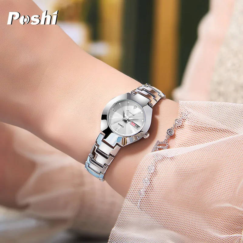 POSHI 930 Fashion Watch For Women Luxury Date Week Quartz Watches Elegant Bracelet Gift Relogio Feminino with Original Box