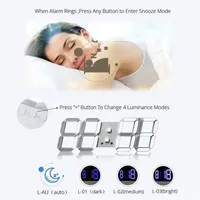 3D LED Clocks Digital Wall Clock Living Room Home Decoration Bedroom Mode Light Decor Large Digital Watches Hanging Garden