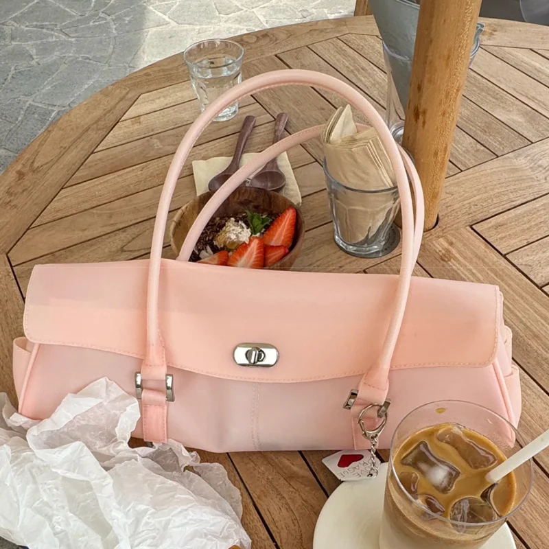 

Fashion Jelly Buns Bags For Women Luxury Designer Handbag And Purse 2026 New in PVC Lock Top Handle Long Strip Underarm Shoulder