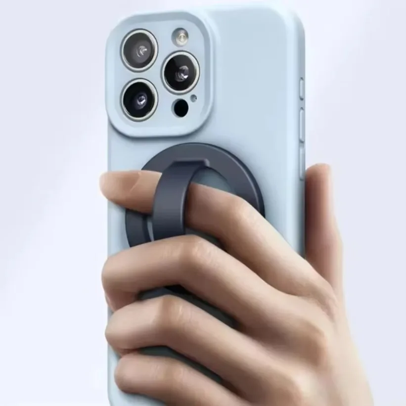 Suporte de telefone com anel magnético de silicone Entrega gratuita de anéis magnéticos 360 °   Suporte de dedo preguiçoso de rotação para iPhone 16 -12 Pro Max