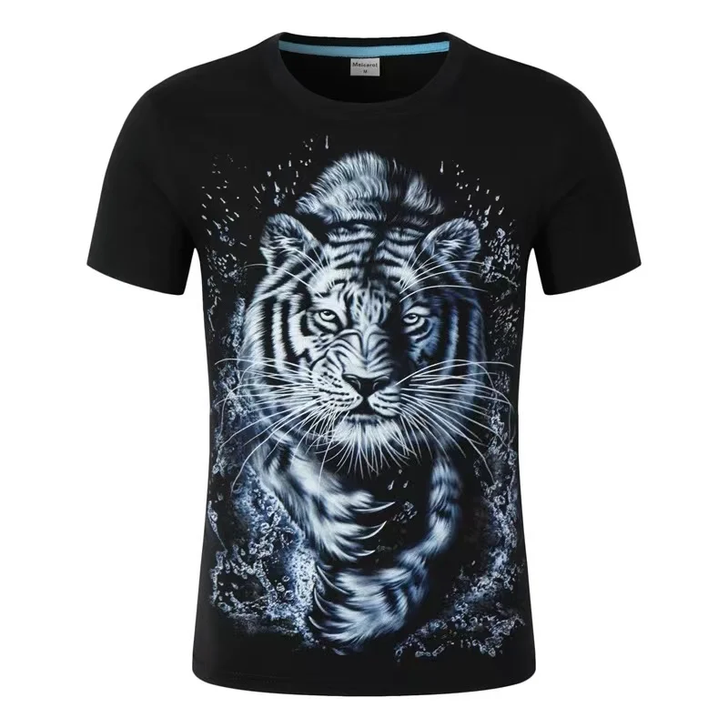 2024 Summer Explosion Luxury Wolf War, Siberian Tiger Beautiful Woman Beast, Chimpanzee, Loose Fashion Men's 3DT-shirt