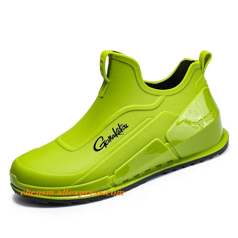 Gamakpetrol-Bottes de pluie imperméables pour hommes, chaussures de cuisine non aldes, chaussures de pêche en caoutchouc, chaussures de sport à semelle optique, nouvelle mode