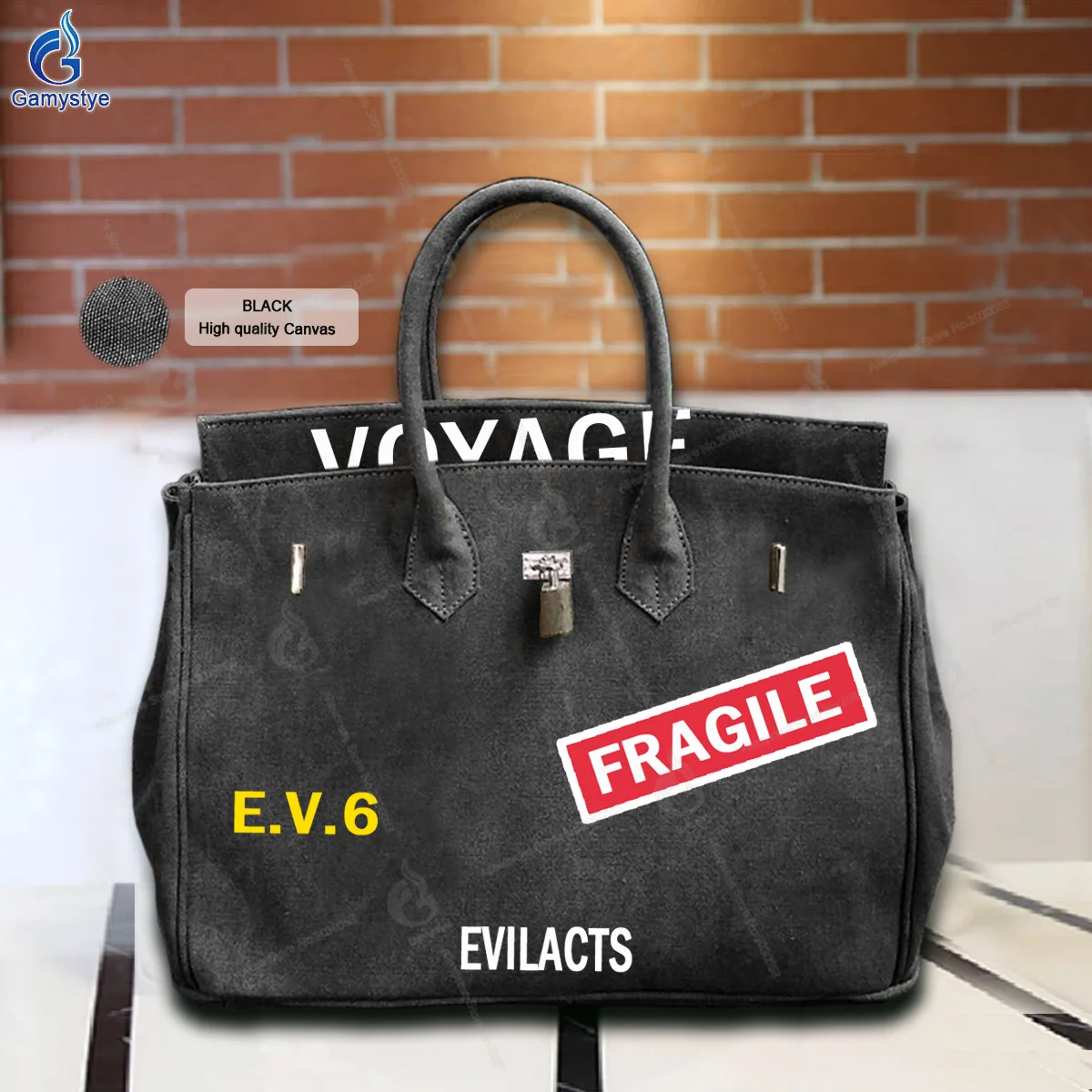 

Printed Customize Art English FRAGILE Bag Ladies Tote Handbags Messenger Shoulder Bag For women purses Travel Bags