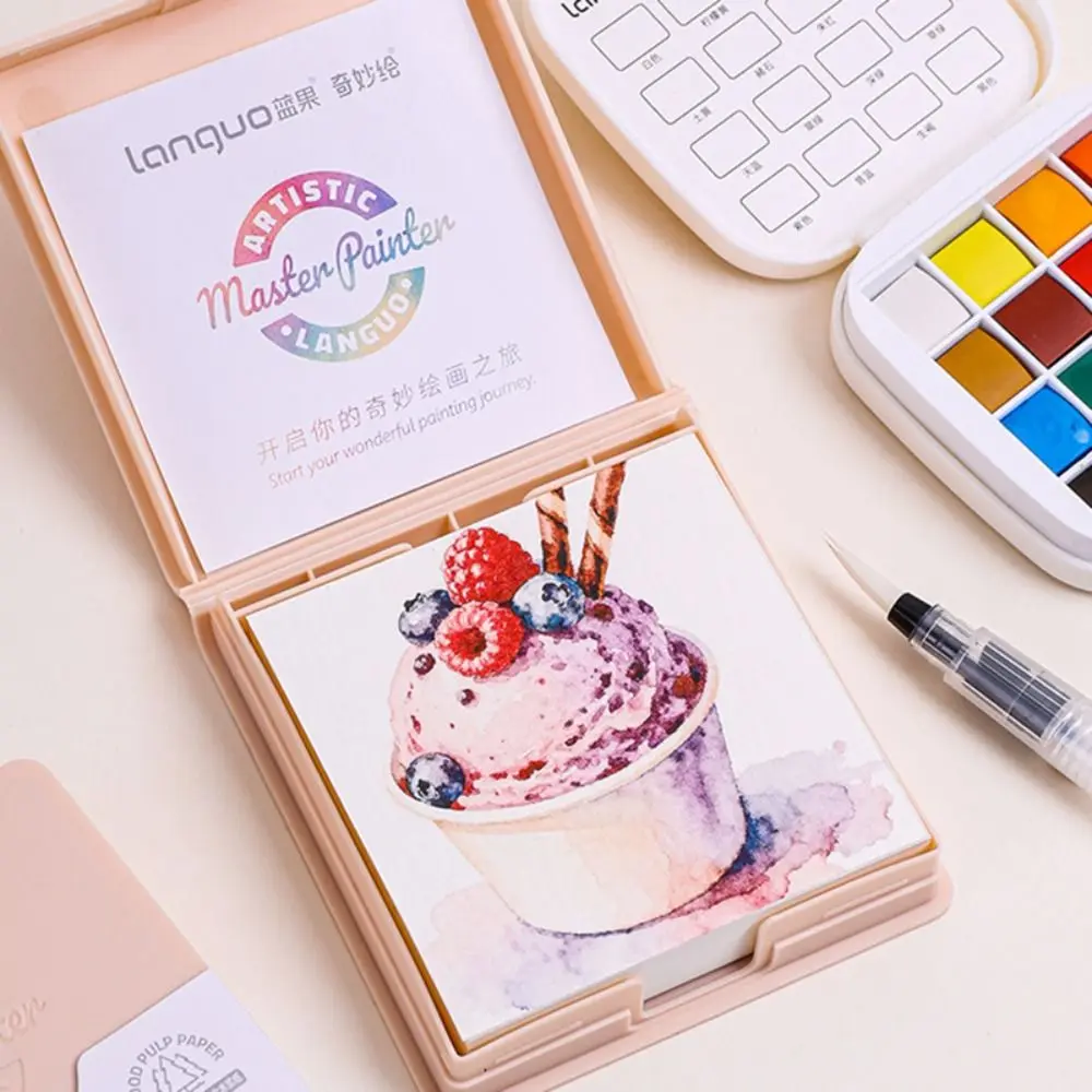 Creative Tearable Watercolor Sketchbook Pocket Portable Watercolor Notebook Thickened Watercolor Painting Pad Outdoor Drawing