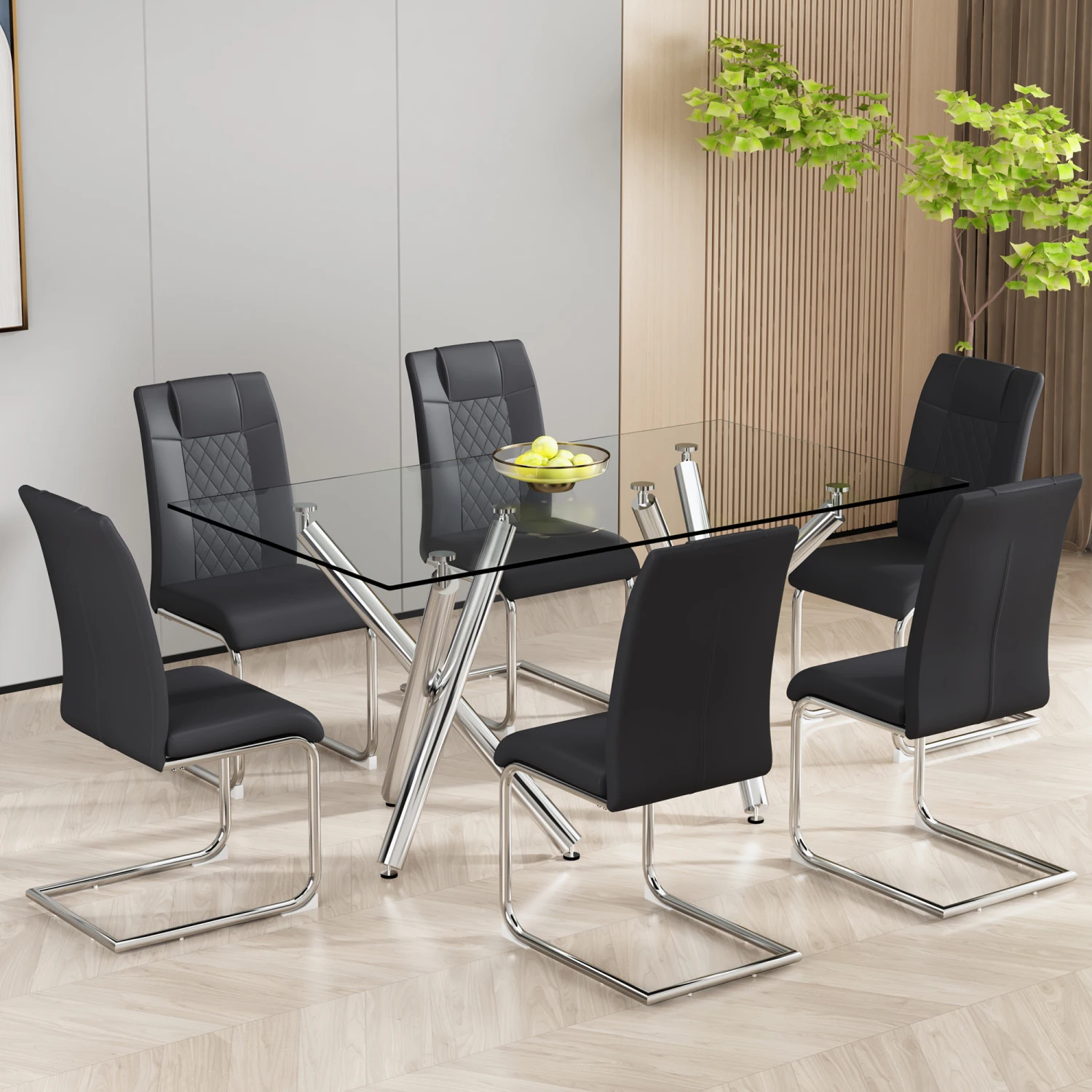 

Modern Dining Chairs with Faux Leather Padded Seat Dining Living Room Chairs Upholstered Chair with Metal Legs Design for Kitche