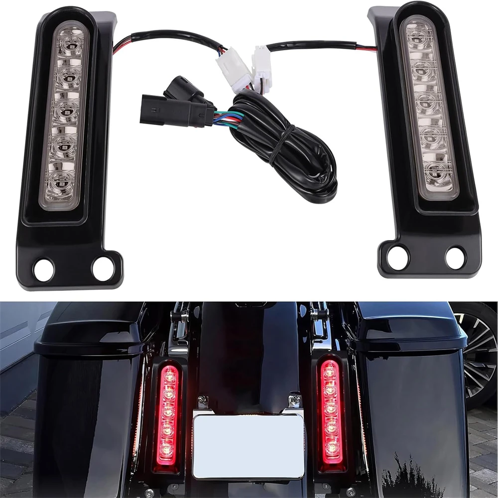 

Motorcycle Saddlebag LED Inserts Support Auxiliary Light for Harley Electra Glide Ultra Limited Road King Road Glide 2014-2024