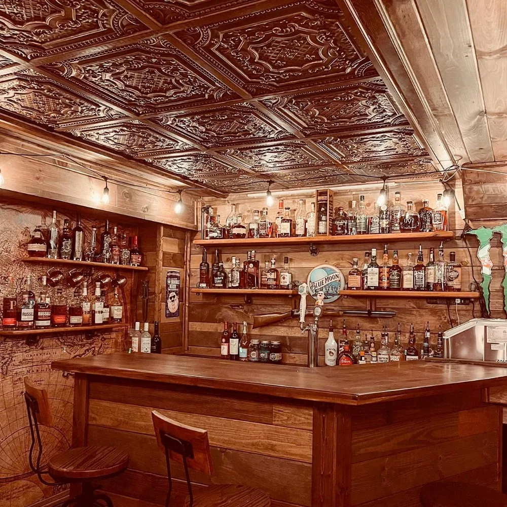 数時間でプレーンなものを美しくする DCT04 エリザベス様式シールド PVC 2フィート x 2フィート レイインまたは接着式天井タイル（カバー/40平方フィート）、耐候性