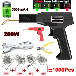 200W / 50W Plastic Welding Machine Kit 1000Pcs Hot Stapler Welding Soldering Iron Equipment Tools Car Bumper Crack Dent Repair