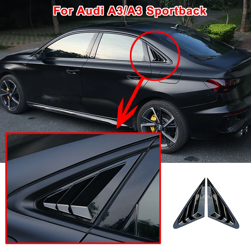 

For Audi A3 S3 8Y Sedan Sportback Sline Saloon Side Quarter Window Louver Trim Sticker Car Styling Accessories 2020 2021 2022