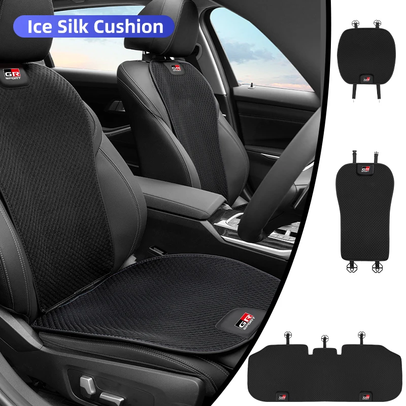 Car Ice Silk Seat Cover Front Rear Seat Cushion Protective Pad  For Toyota GR Sport Aygo Corolla Yaris Prius CHR Camry Avensis