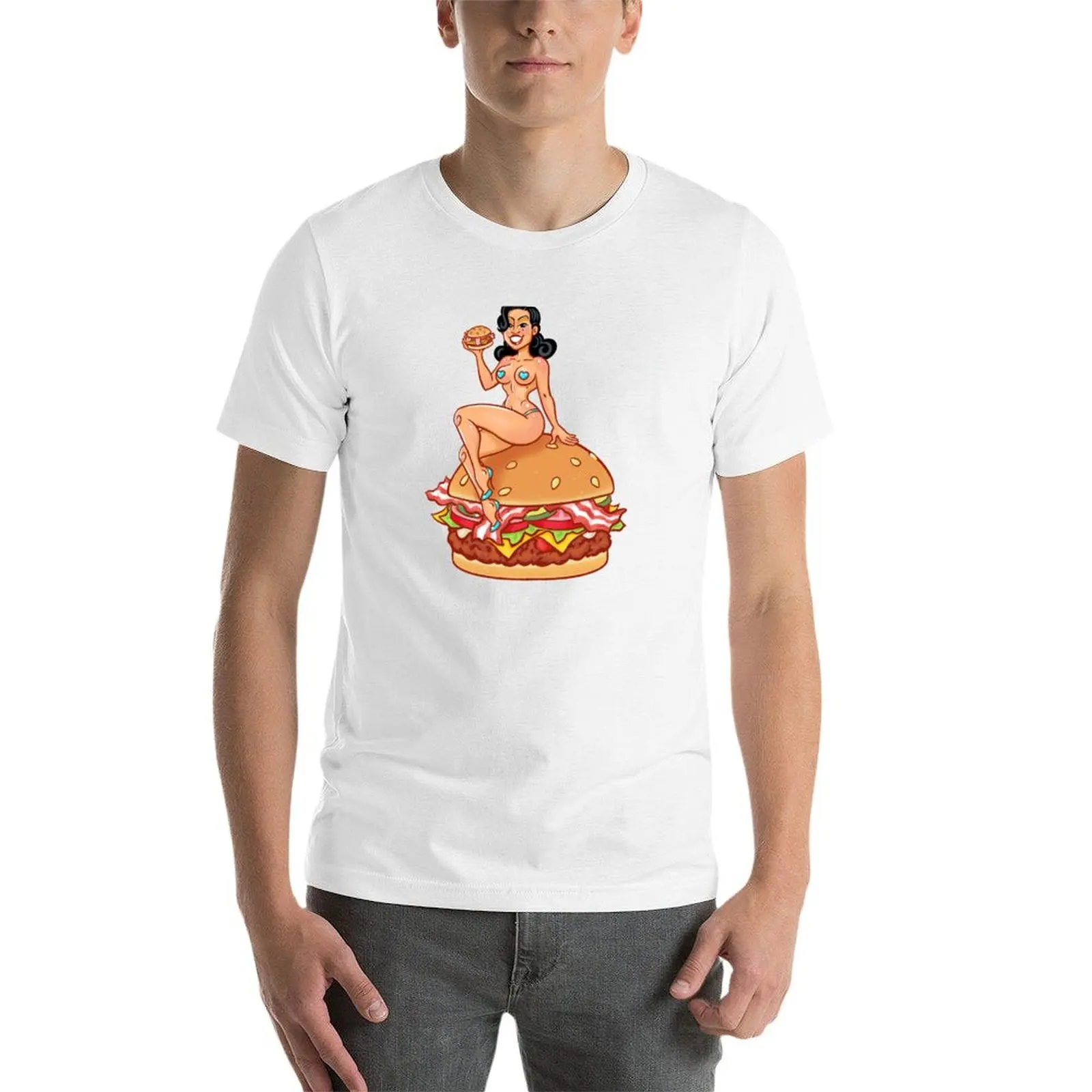 Burger T-Shirt man t shirt graphic funny t shirts cotton cotton t shirt man T-shirt