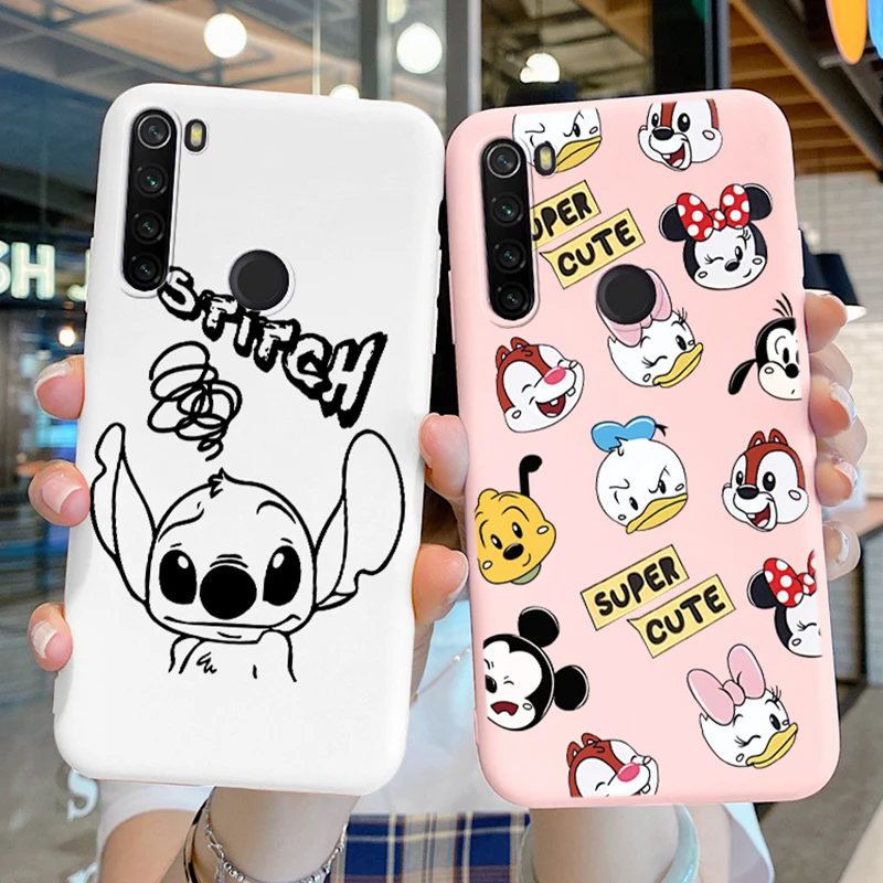 Redmi Note 8 Pro 8T Case Cute Minnie Mickey Donald Duck Stitch TPU Silicone Anime for Xiaomi Note8 2021 8pro 8 T Phone Cover