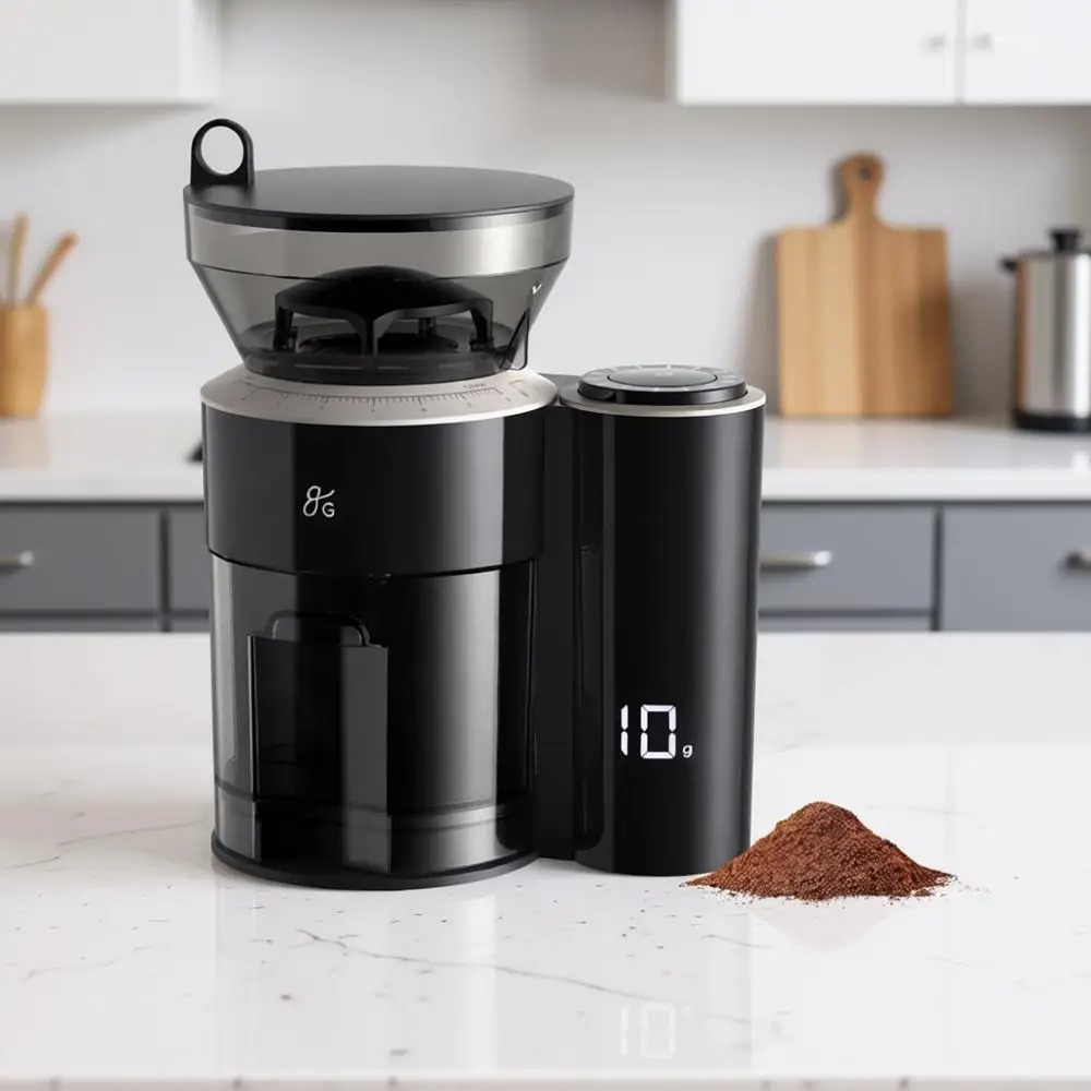 

Coee Grinder with Built-in Coee Scale, Onyx Black