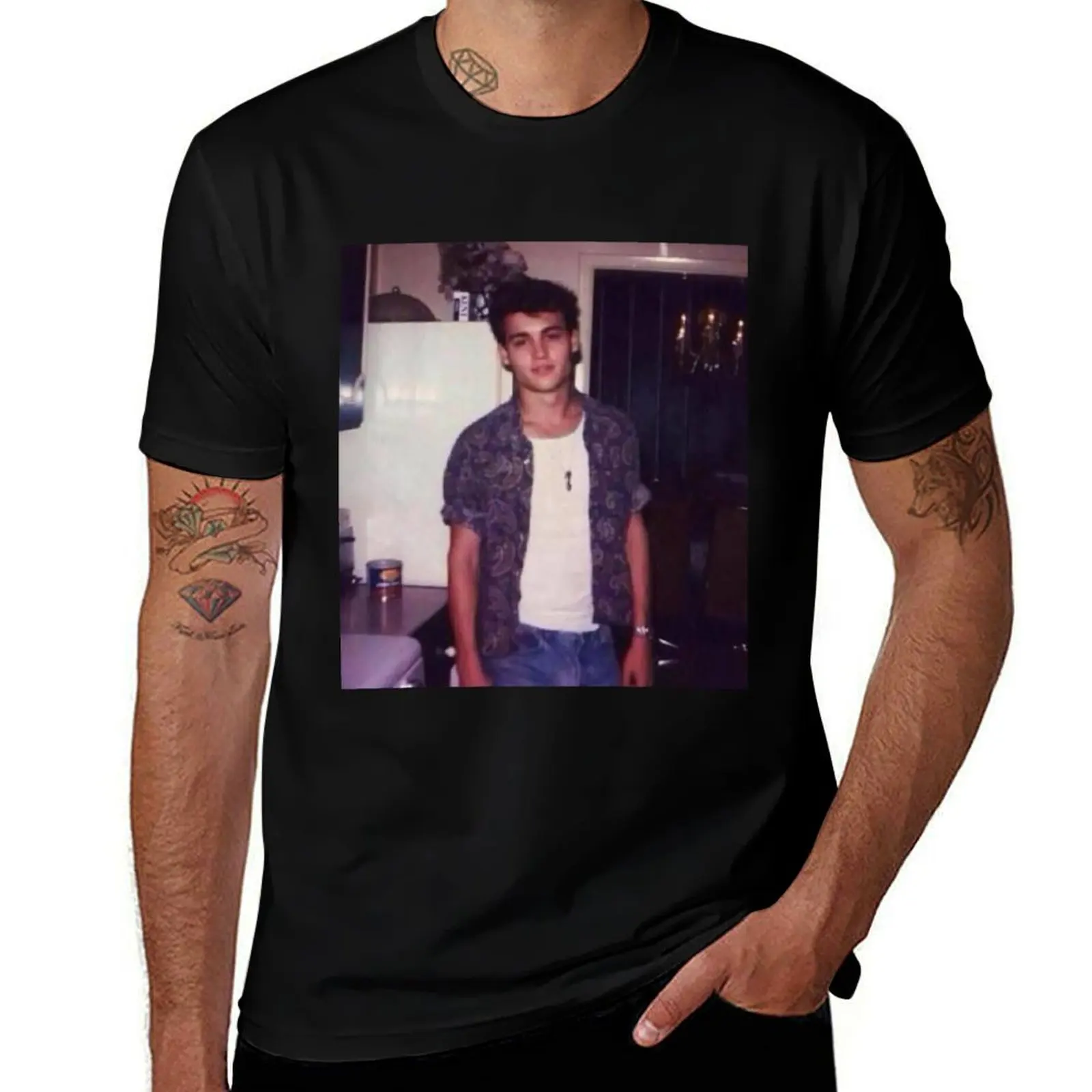 

Young Johnny Depp T-Shirt Industrial Work Tee Shirt
