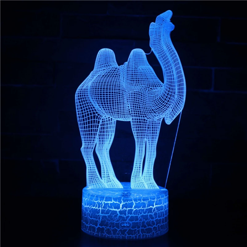 Camel 3D Night Light for Kids Optical Illusion Lamp Co-Sleeping 7 Color Changing Halloween Birthday Christmas Gifts for Boys Men
