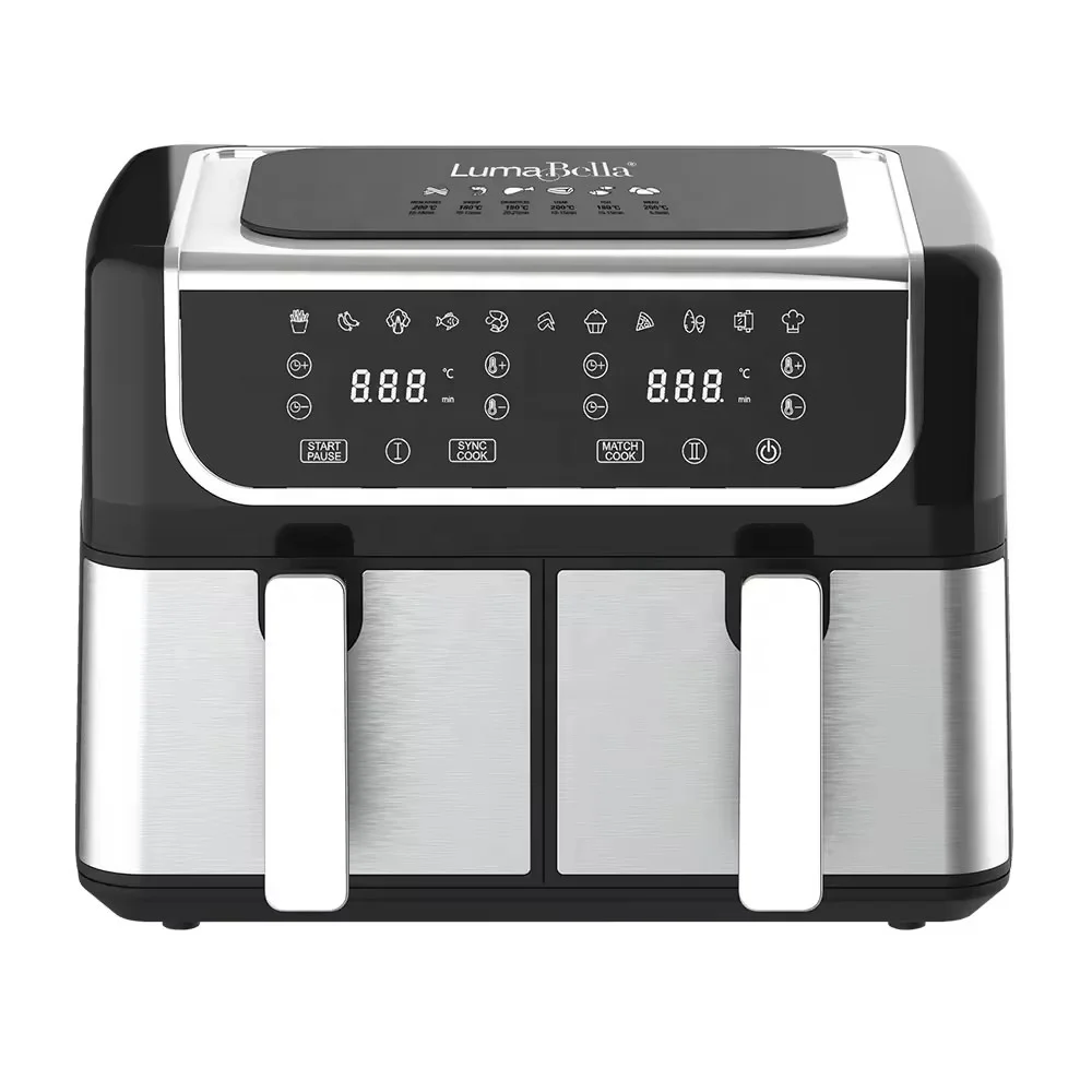 Dual Zone Touch Control Stainless Steel Hot Air Baking Station Classic Square Digital Adjustment Panel  For Multi Food Craft