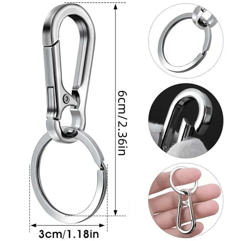 4Pcs Carabiner Clip Keychain Metal Carabiner Shape Key Ring Keyring Key Holder Clips Hook Holder Organizer for Car Keys Finder F