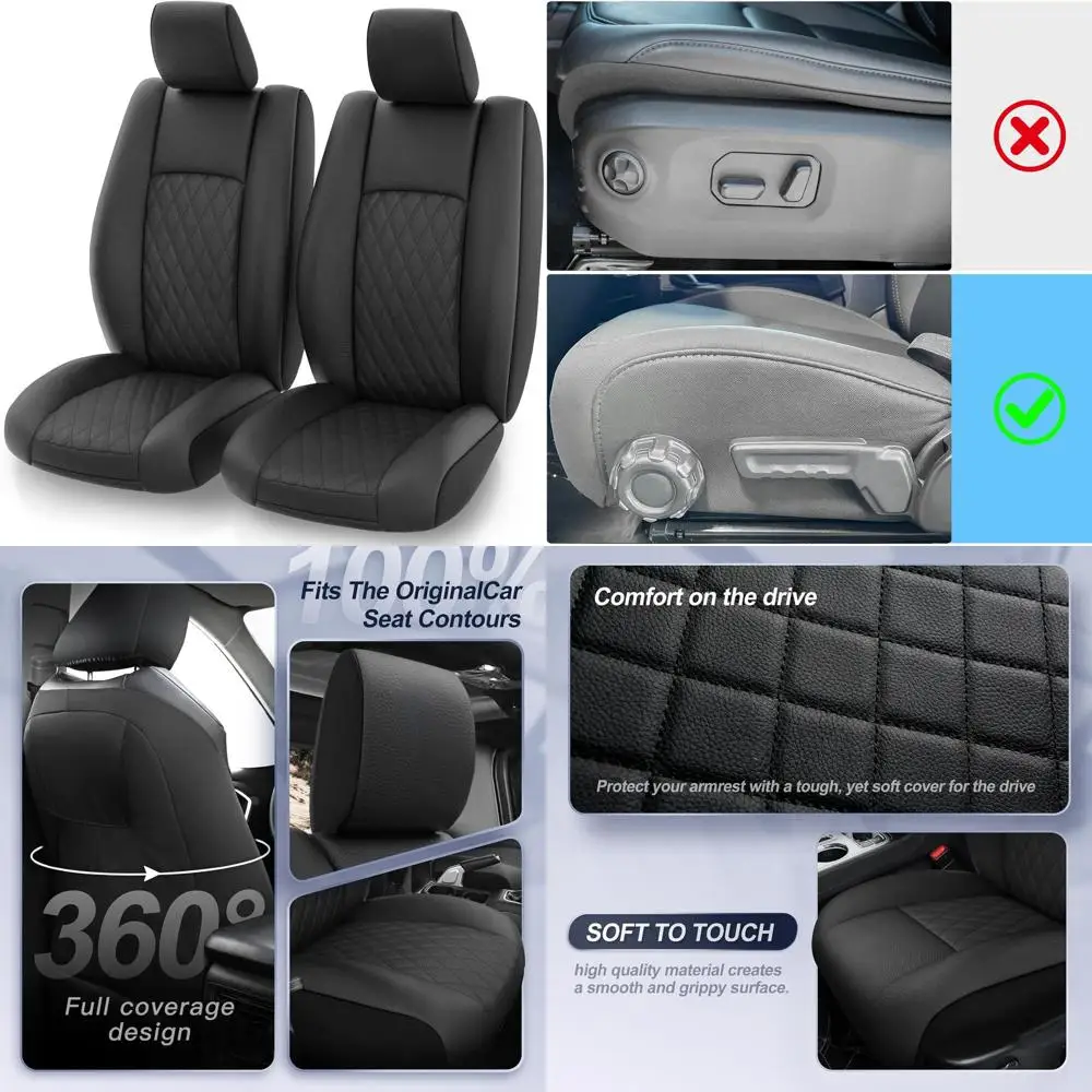 

Передние чехлы на сиденья из искусственной кожи для Jeep Gladiator 2020-2024 Sport Willys Rubicon Mojave Freedom, защитные чехлы на сиденья пикапа (2