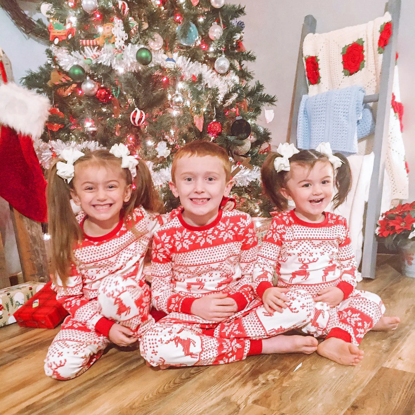 Winter Family Christmas Pajamas Set Mother Dad Kids Baby Xmas Matching Outfits Elk Print Soft Sleepwear Christmas Pajamas Family