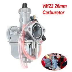 VM22 26mm Carburetor for Mikuni Intake Pipe Pit Dirt Bike 110cc 125cc 140cc Lifan YX Zongshen Pit Dirt Bike XR50 CRF70 KLX BBR