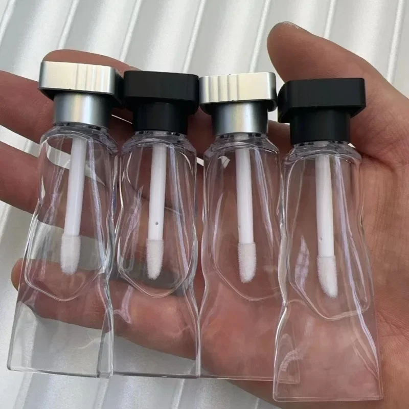 50 قطعة من البلاستيك الفريد القابل لإعادة الملء الأسود آيس كيوب أحمر الشفاه التعبئة والتغليف معجون الأسنان شكل أنابيب حاوية ملمع الشفاه مع قضيب 4 مللي