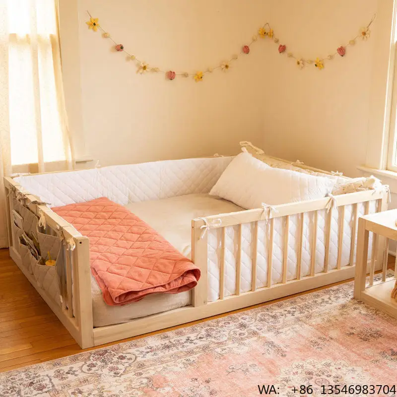 

White Minimalist Iron Frame Princess Double Bed Frame Light Luxury Modern Kids Bedroom Furniture