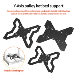 3D Printer Upgrade Y Axis Hot Bed Support Plate for 150/235mm Aluminum Heatbed Hotbed Platform compatibility Linear Rail