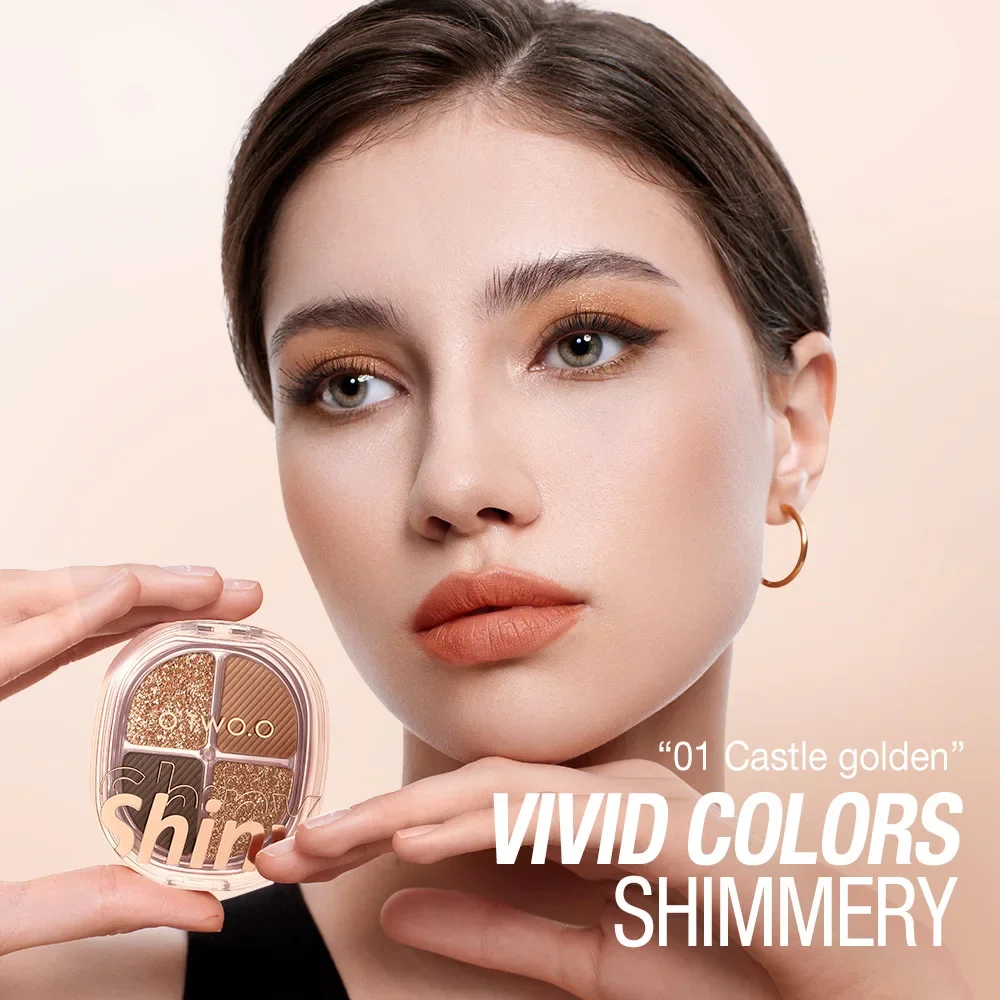 Palette de fards à paupières imperméables, 4 couleurs, mat, nacré, longue durée, éclaircissant, maquillage, cosmétiques