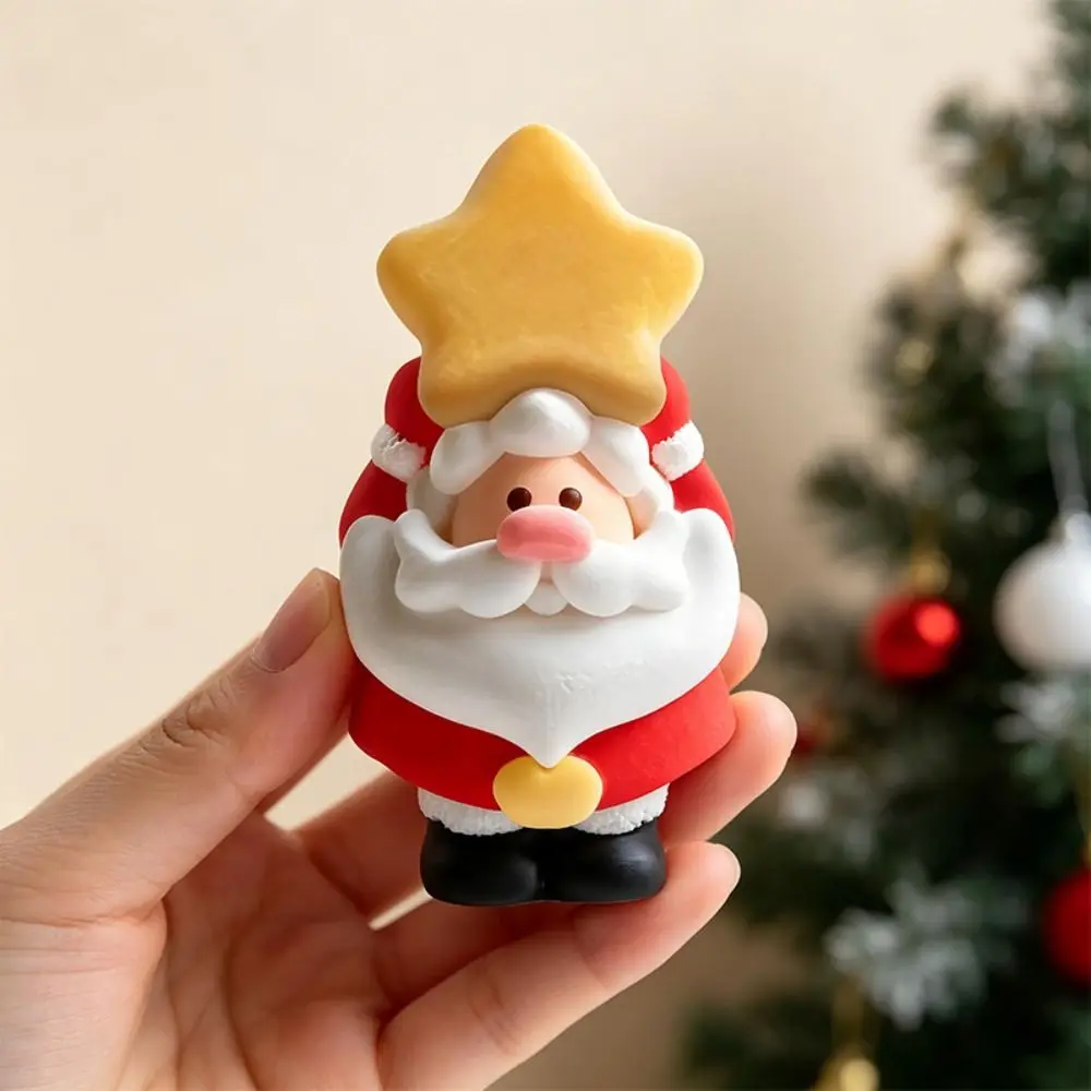 3D Bearded Santa Claus Christmas Candle DIY Mold Opened Top Heat Resistant Silicone Chocolate Mold Multi-Shape Resuable