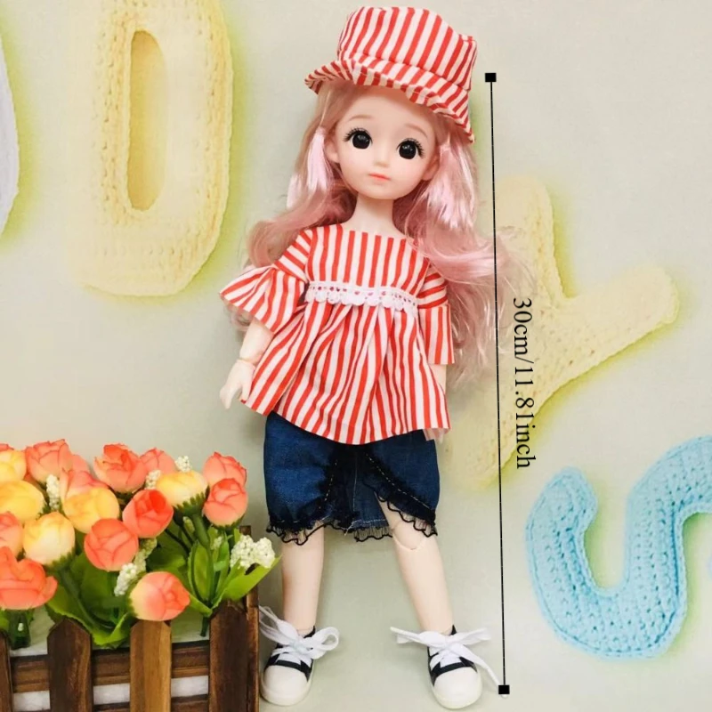 1/6 SD 30 cm Bjd Pop met Kleding Lang Haar Aantrekkelijke Ogen Prinses Dress Up BJD Poppen Ball Jointed Anime