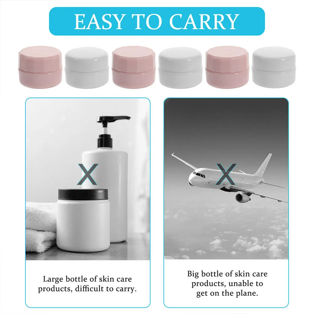 10Pcs Refillable Containers Small Plastic Jars for Travel Cream Lotion Storage Leak Proof Makeup Organizers