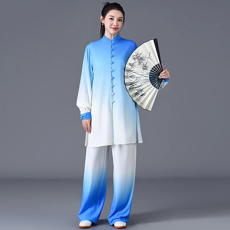 Premium Unisex Tai Chi Kung Fu Practice Uniform Set 2025 New Flowy Silk Blend Fabric for Competition & Daily Practice