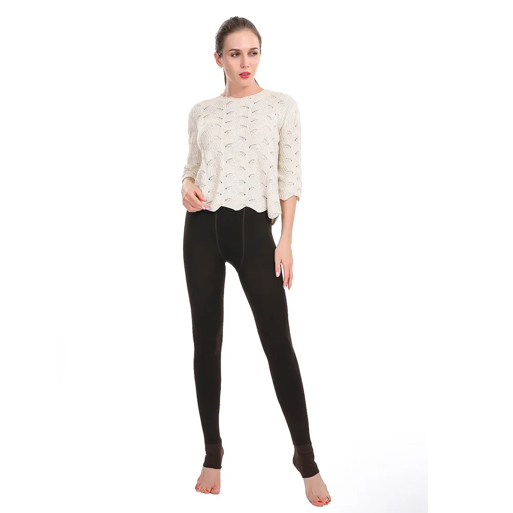Damen-Perlen-Samt-Leggings mit Fleecefutter, dicke warme einteilige Thermohose für Herbst und Winter, dehnbare Damen-Unterhose. – Detail 27