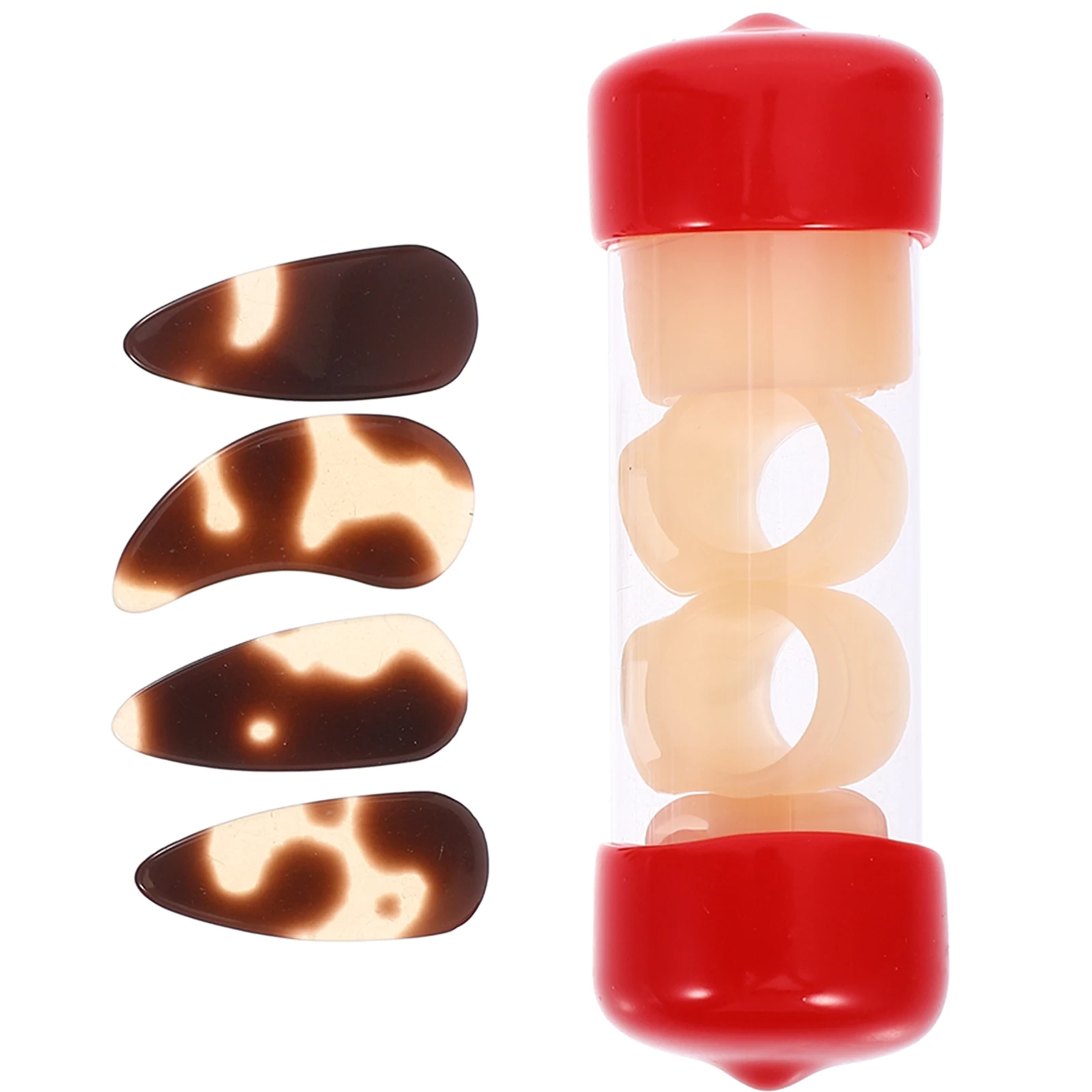 

8pcs Guzheng Nail Protectors Adjustable Silicone Covers Kids 4-7 Right Hand Skin Tape Reusable Non-deformable