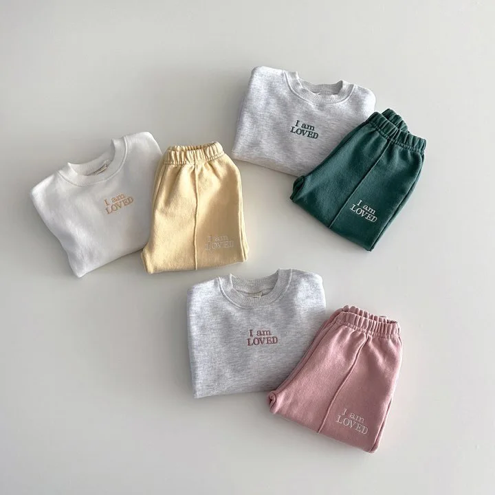 Letter Embroidery Boys Girls Sweatshirt + Pants 2pcs Suit Kids Sports Outfits 2025 Autumn New Children Long Sleeve Clothes Set
