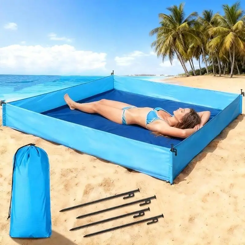  Spacious 6x5 Feet Fold Up Beach Pad With Reinforced Edges Machine Washable And Compact