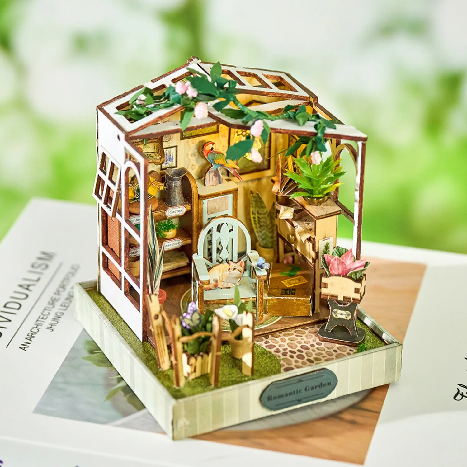 BOOKNOOK BOOK NOOK retro style DIY cabin full of sweets handmade small house assembly model birthday gift
