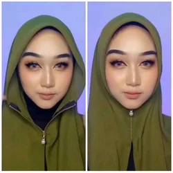 2025 Muslim Hijab Scarf With Zipper Plain Bubble Chiffon Ready to Wear Veiled Hijab Wrap Solid Shawls Headscarf Turban Ramadan