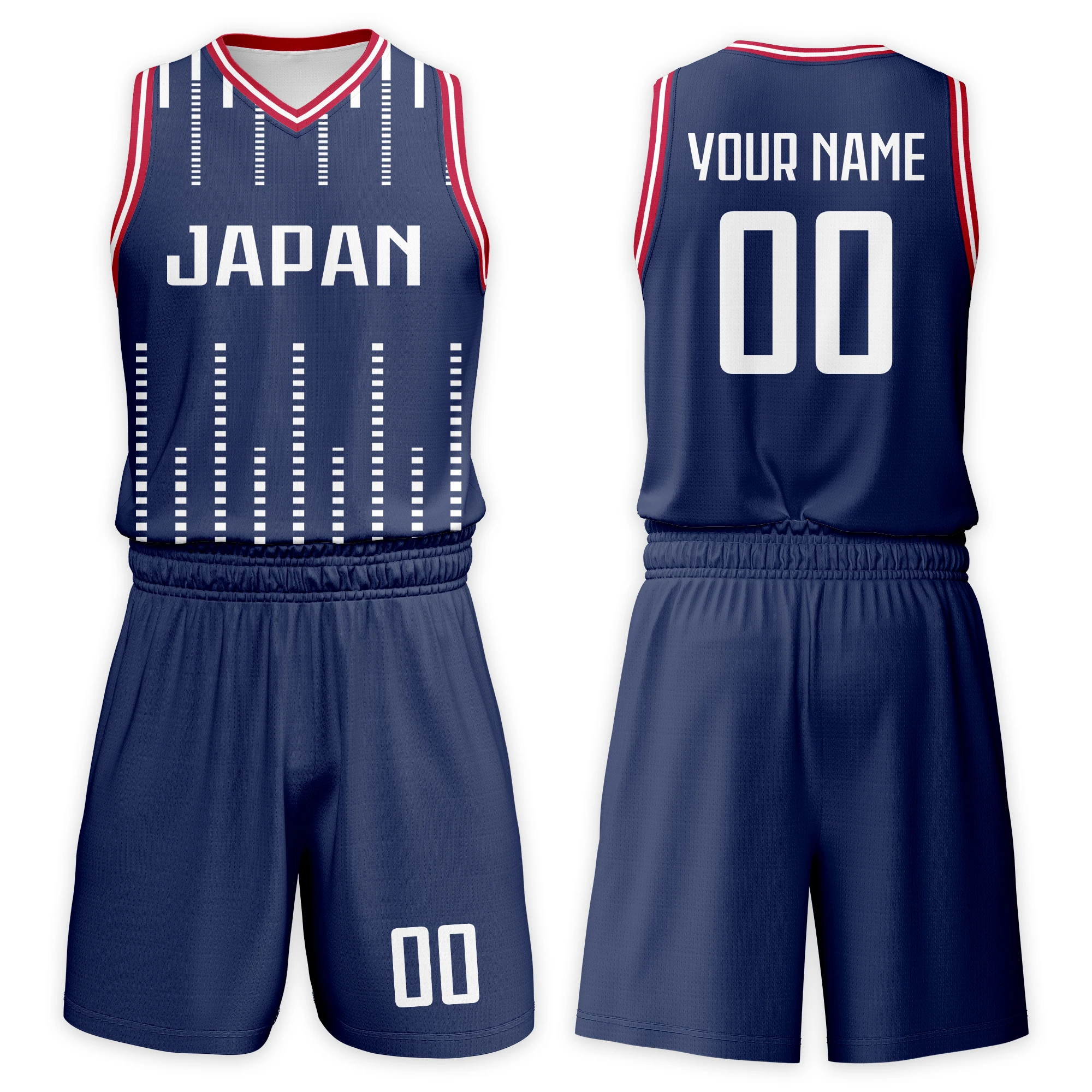 

Custom Japan Kids Basketball Uniform Set with Name Number Youth Basketball Jersey Shorts for Boys Girls Personalized Team Outfit