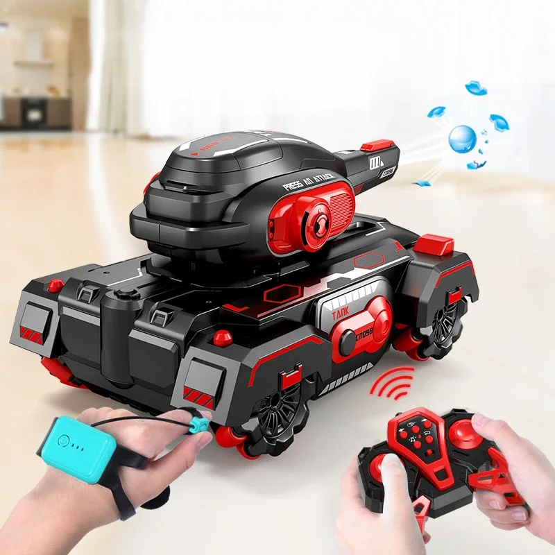 Remote Control Tank Toys Continuous Water Bomb Vehicle Stunt Car 4WD Remote Control Car Children's Buggy Toy Car Gift