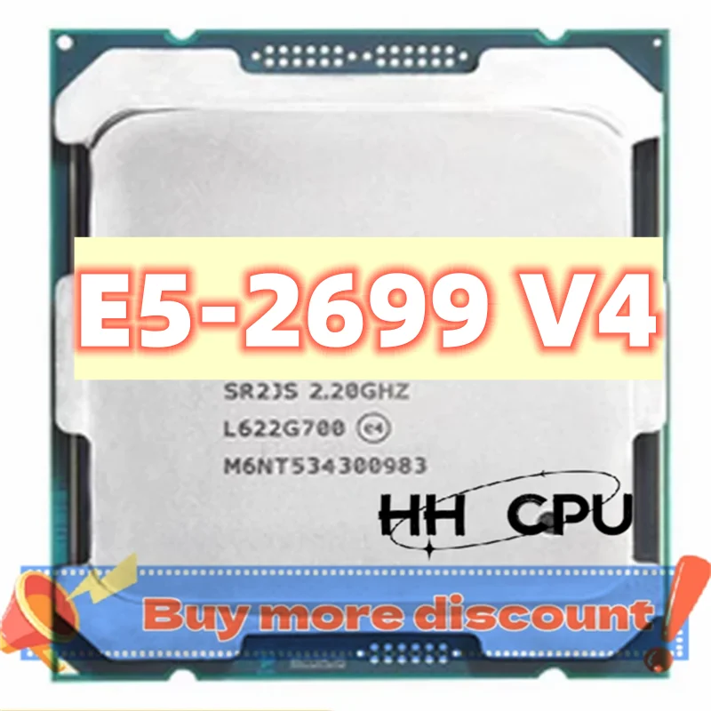 معالج Xeon CPU E5-2699V4 2.20 جيجا هرتز 22-Cores 55M LGA2011-3 E5-2699 V4 معالج E5 2699V4 E5 2699 V4