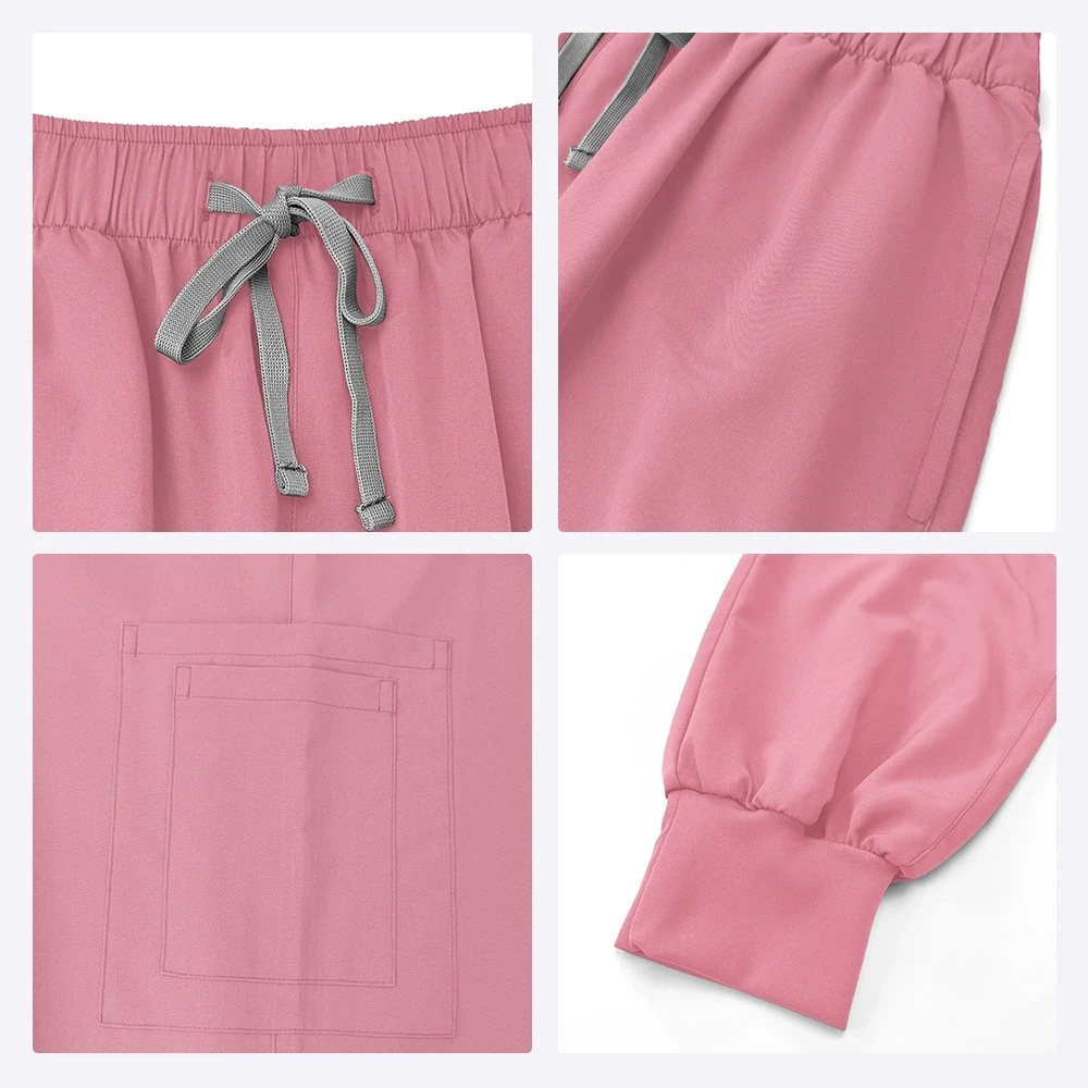 Gorąca Wyprzedaż Duże Rozmiary Unisex Odzież Medyczna i Ubrania do Prania Ręcznego Strój Pielęgniarski Komplet Jednolity Kolor Guziki