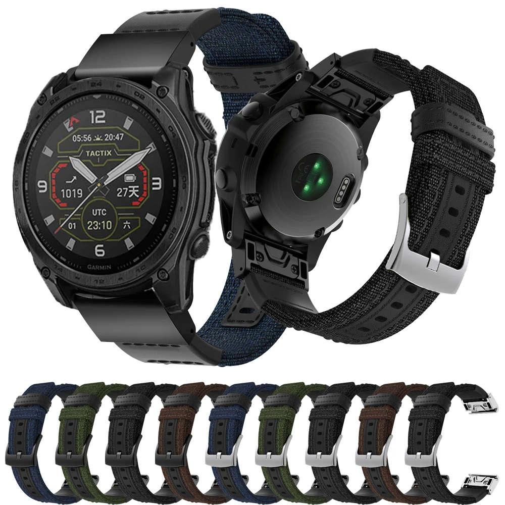 

22 мм 26 мм для Garmin Fenix 7X 6X Pro Epix Pro Gen 2 Forerunner 945/Fenix 8 Sapphire 5Plus 5XPlus быстросъемный нейлоновый ремешок на запястье