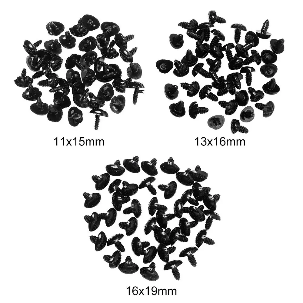 40pcs Crafts Black Plastic DIY Dog Noses Plush Dolls Toys For Bear Buttons Toy DIY Safety Noses Accessories
