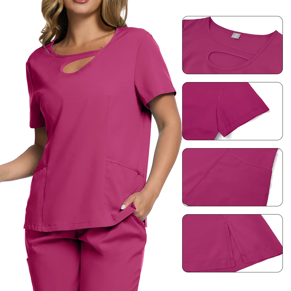 Medical Uniforms Women Jogger Suit Wholesale Price Doctor Nurse Scrubs Set Operating Room Surgical Workwear Hospital Accessories