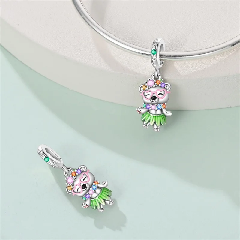 

925 Sterling Silver Dancing With The Wind Charms Pendant For Women Fit Original Bracelet DIY Birthday Party Jewelry Gifts