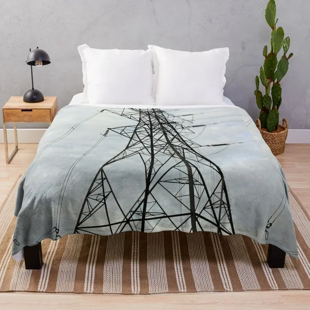 

electricity pylon Throw Blanket Warm Napping Blanket for Office Couch Bed