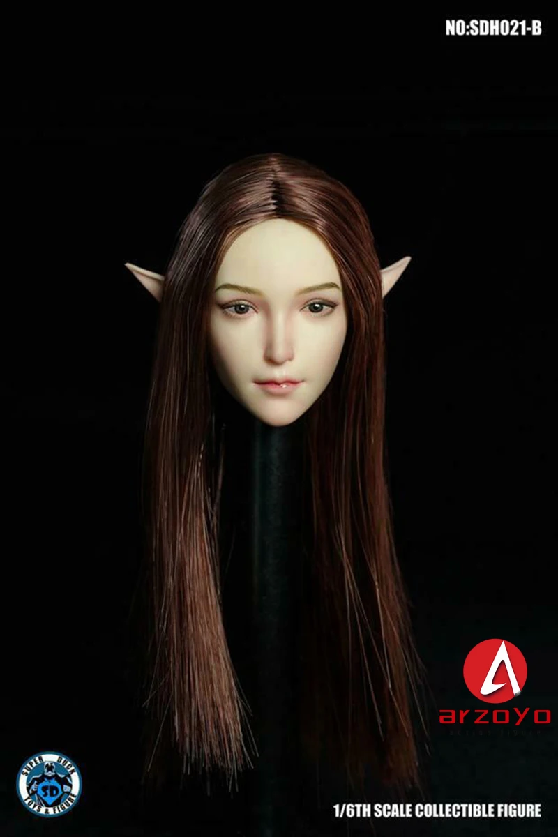 IN STOCK SUPER DUCK SDH021 1/6 Female Elf Ears Head Sculpt Carving Fit 12" Soldier Pale Skin Action Figure Body Model Dolls