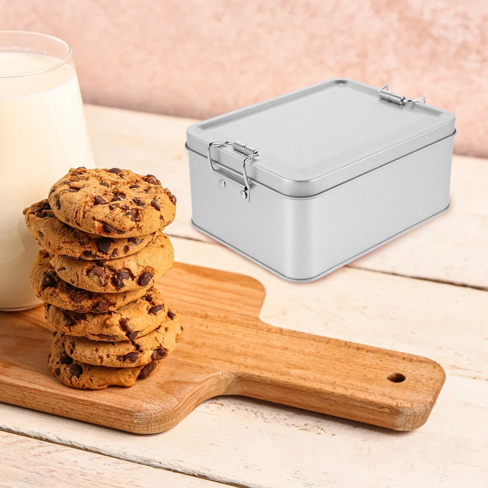 

Storage Tin Box Cookie Candy Snack Organizer Tea Container Biscuit Sugar Canister Metal Food Jar With Lid For Kitchen Supplies