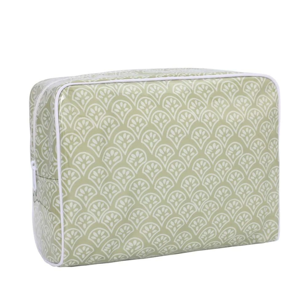 Polyester PVC Cosmetic Bag Double-layer Waterproof Cosmetic Storage Bag Portable Color-printed Makeup Organizer Outdoor Travel